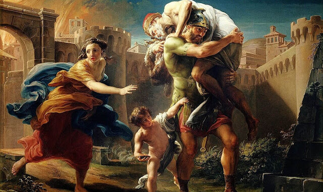 The Fall of Troy, and Aeneas carrying his Father.